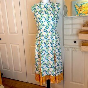 Mandarin collar dress in lily print by Singapore designer Lark&Peony